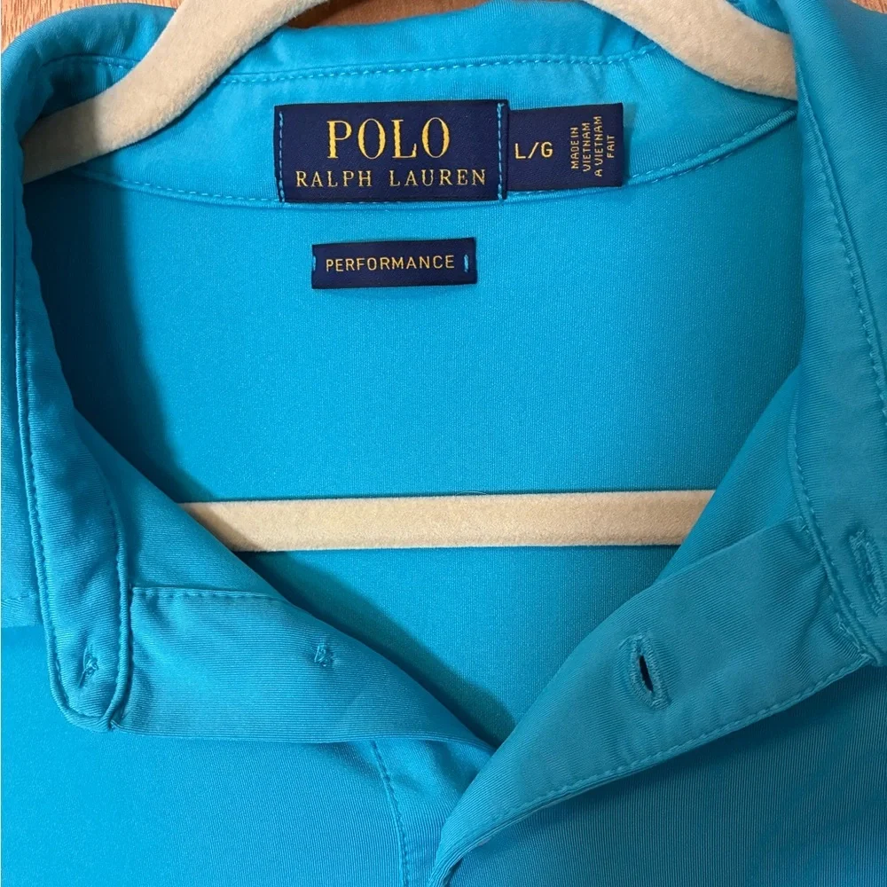 Polo Ralph Lauren Performance Teal Blue Polo Shirt Size Large